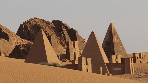 Pyramids of Meroë in the desert